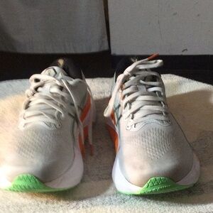 Men's Athletic Shoes - White, Green, and Orange